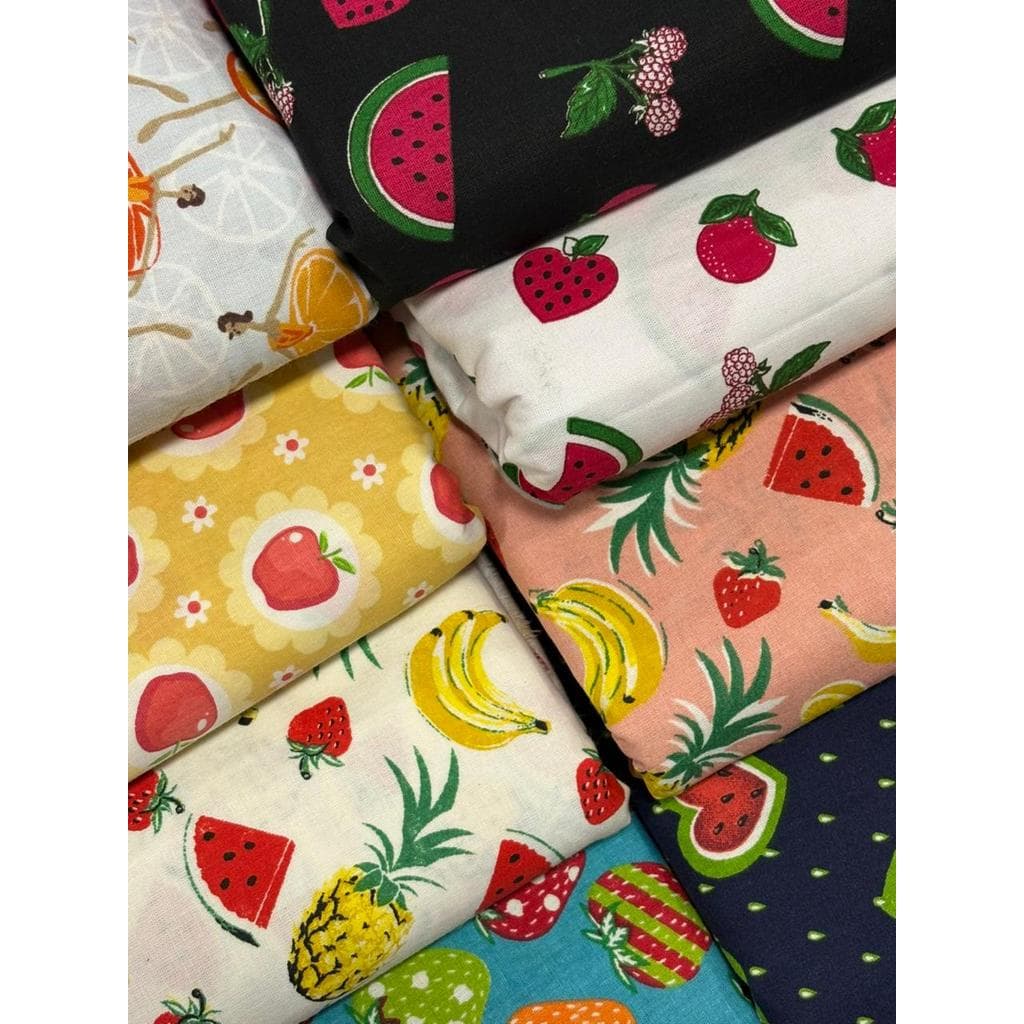 Tecido Tricoline Estampado Frutinhas 50cmX1,50cm