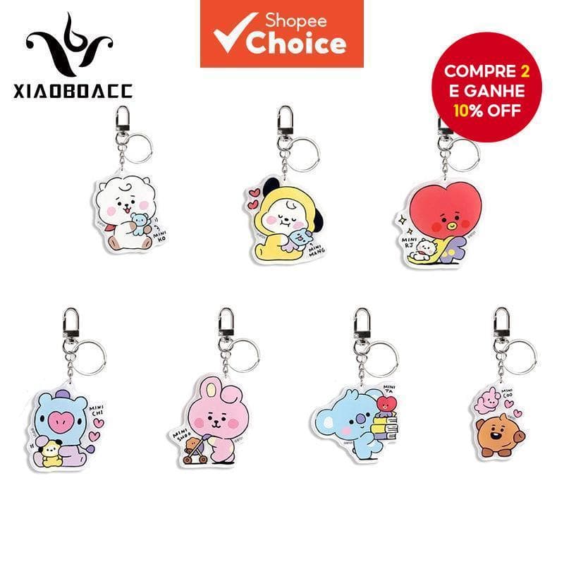 XiaoboACC Chaveiro De Moda Coreano BTS BT21 Kpop Idol Pingente De Cartoon