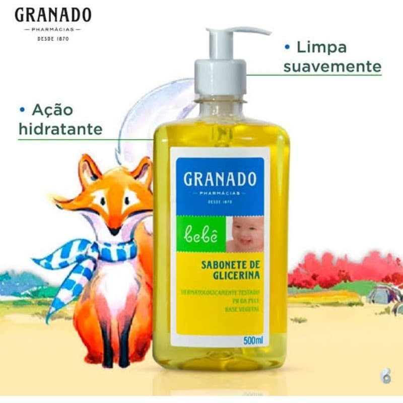 Sabonete Líquido de Glicerina Granado Bebê Tradicional Refil de 250 ml , Pump de 250ml e Pump de500ml