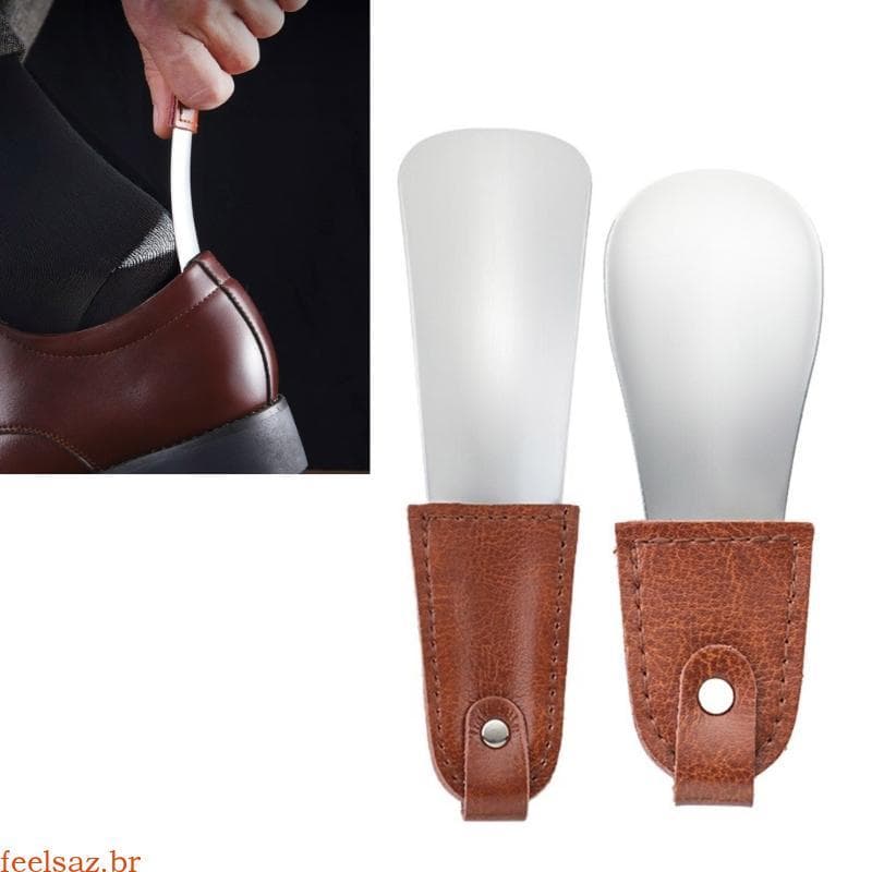 feelsaz Alça Couro Chifre Sapato Aço Inoxidável Para Portabilidade Ferramenta