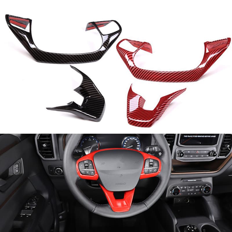 Quadro De Botão Do Volante Carro Decoração Capa Sticlers Guarnição Apto Para Ford Maverick 2022 Acessórios Interiores Au