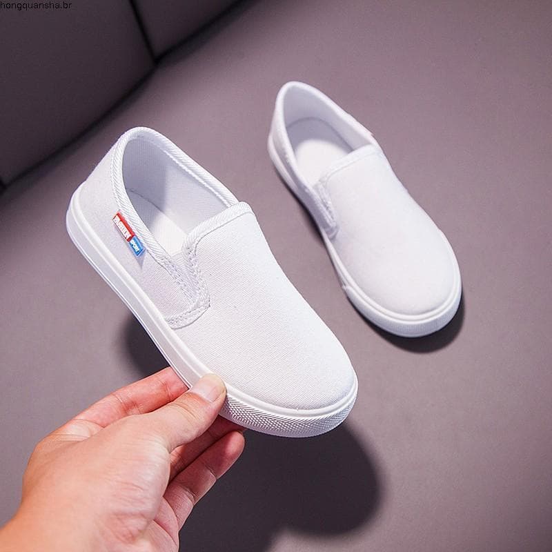 REYNO Crianças Sapatos Menino Sapato De Lona Tênis Casual Para Estudante Luz Deslizamento Confortável Menina Flats Mocas