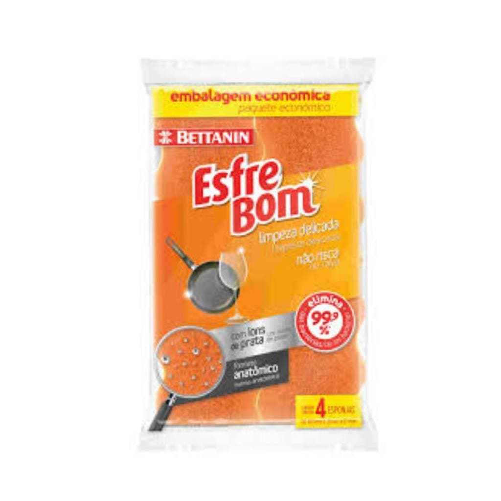 Esponja Limpeza Delicada - Embalabem com 4 Unidades Bettanin