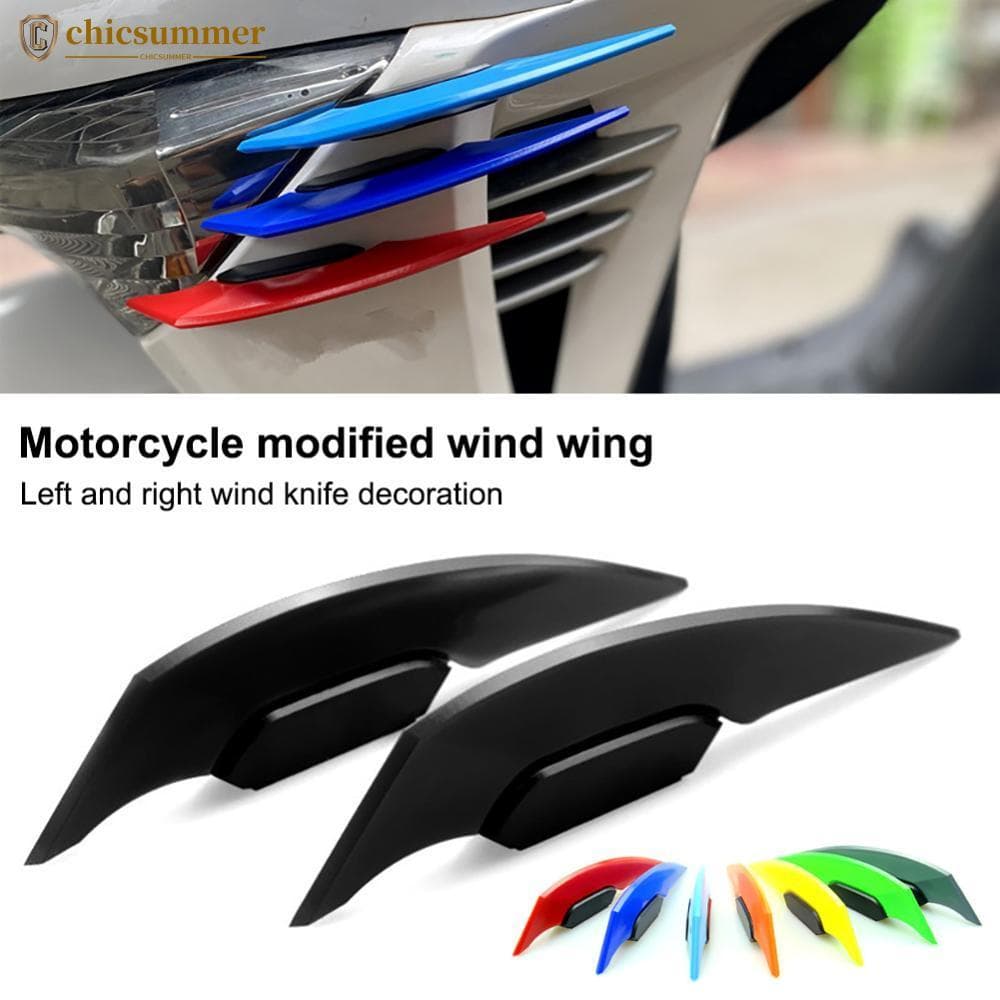 CHICSUMMER 2 Peças Universal Motocicleta Winglet Aerodinâmico Spoiler Asa Com Adesivo De Decoração S5W2