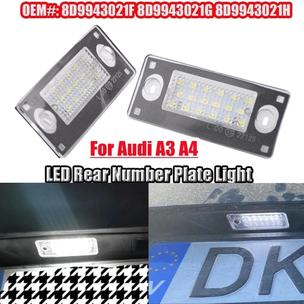 Carro LED Luz Da Placa De Licença Lâmpada Identificação Branca 2 Pçs Para Audi A3 S3 8L A4 S4 B5 RS4 Avant Quattro Acess