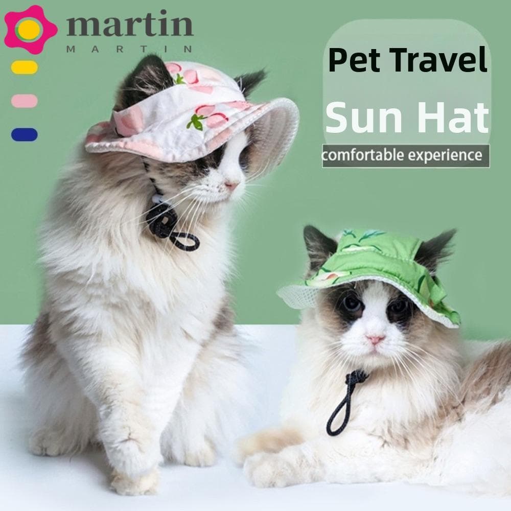 Chapéu De Sol Para Animais De Estimação MARTIN , Com Furos As Orelhas Protetor Solar Ajustável Cães , Leve E Respirável 