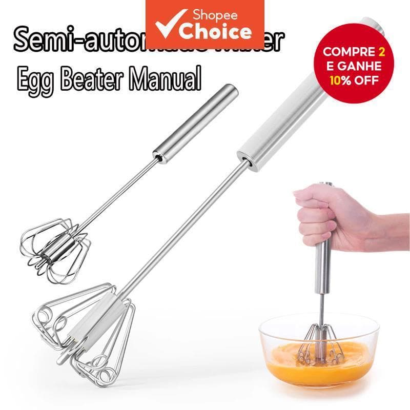 Batedor De Mão Semiautomático , Ovos , Aço Inoxidável , Creme Giratório Automático , Ferramenta De Cozinha