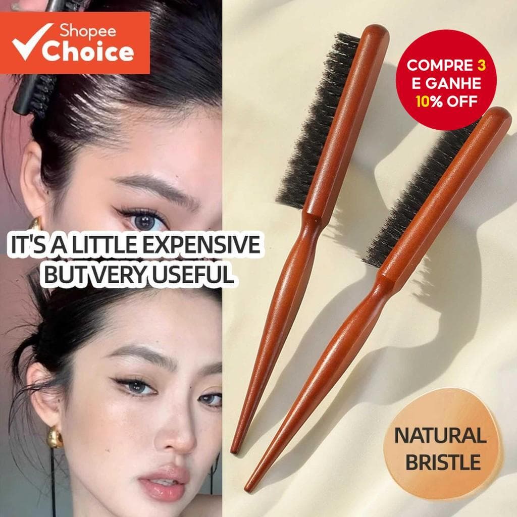 Escova De Cabelo De 3 Fileiras De Madeira Maciça-Para Provocação De Cabeça De Óleo , Preparação De Barba E Limpeza No Pe