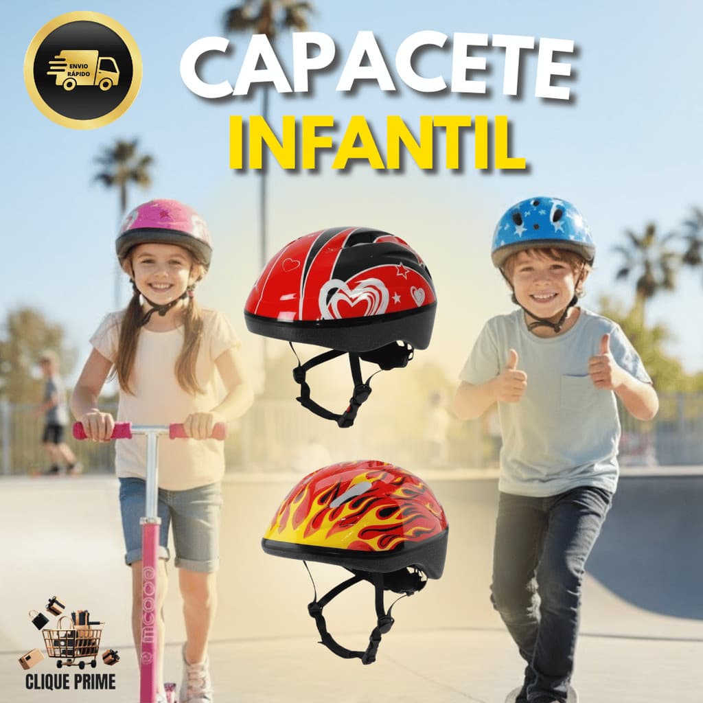 Capacete Infantil Para Ciclismo E Skate Sortido Único Para Menina Ou Menino
