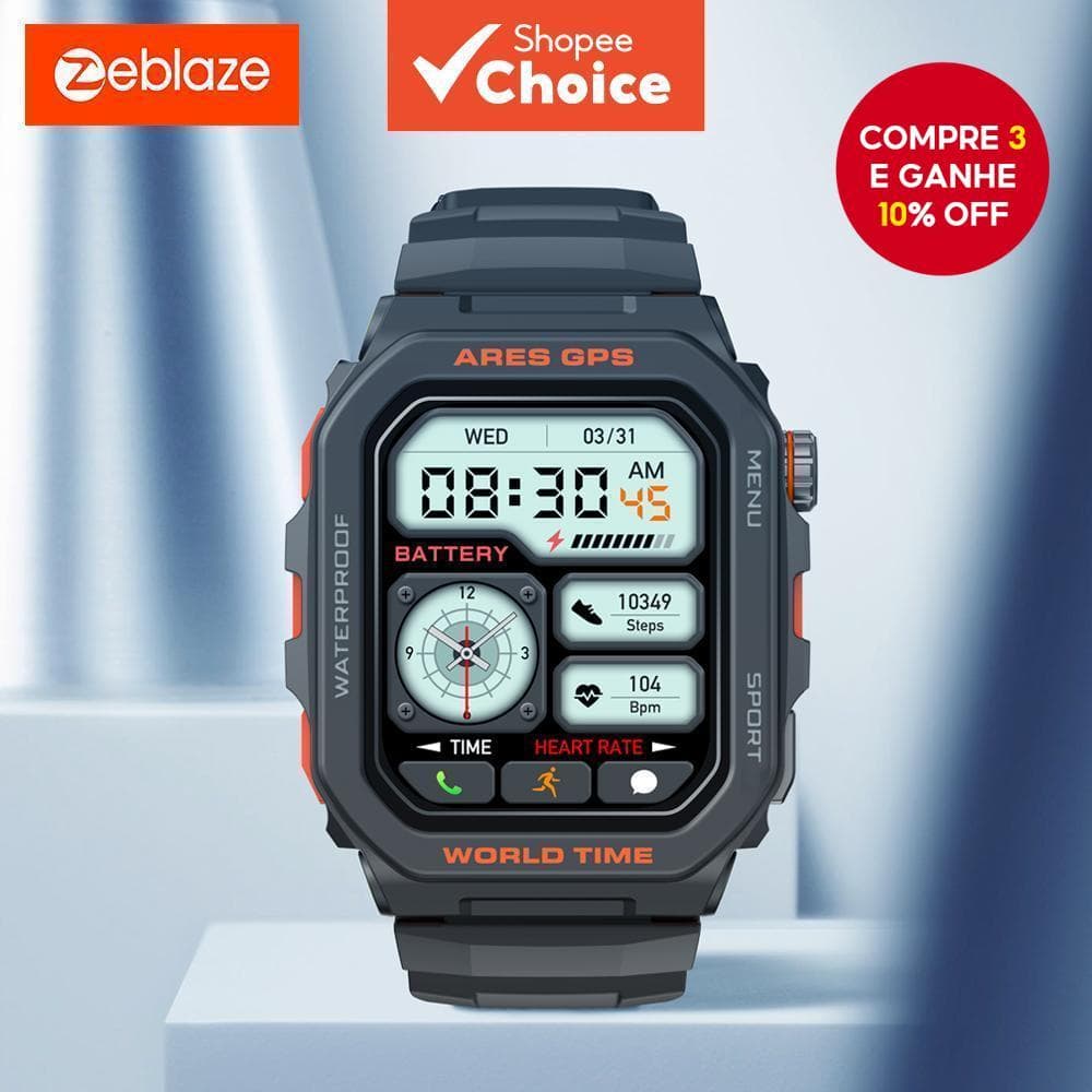 Novo Smartwatch Relógio Inteligente Zeblaze Ares GPS Para Homens E Mulheres , Alexa Integrada , Chamadas Bluetooth , Fre