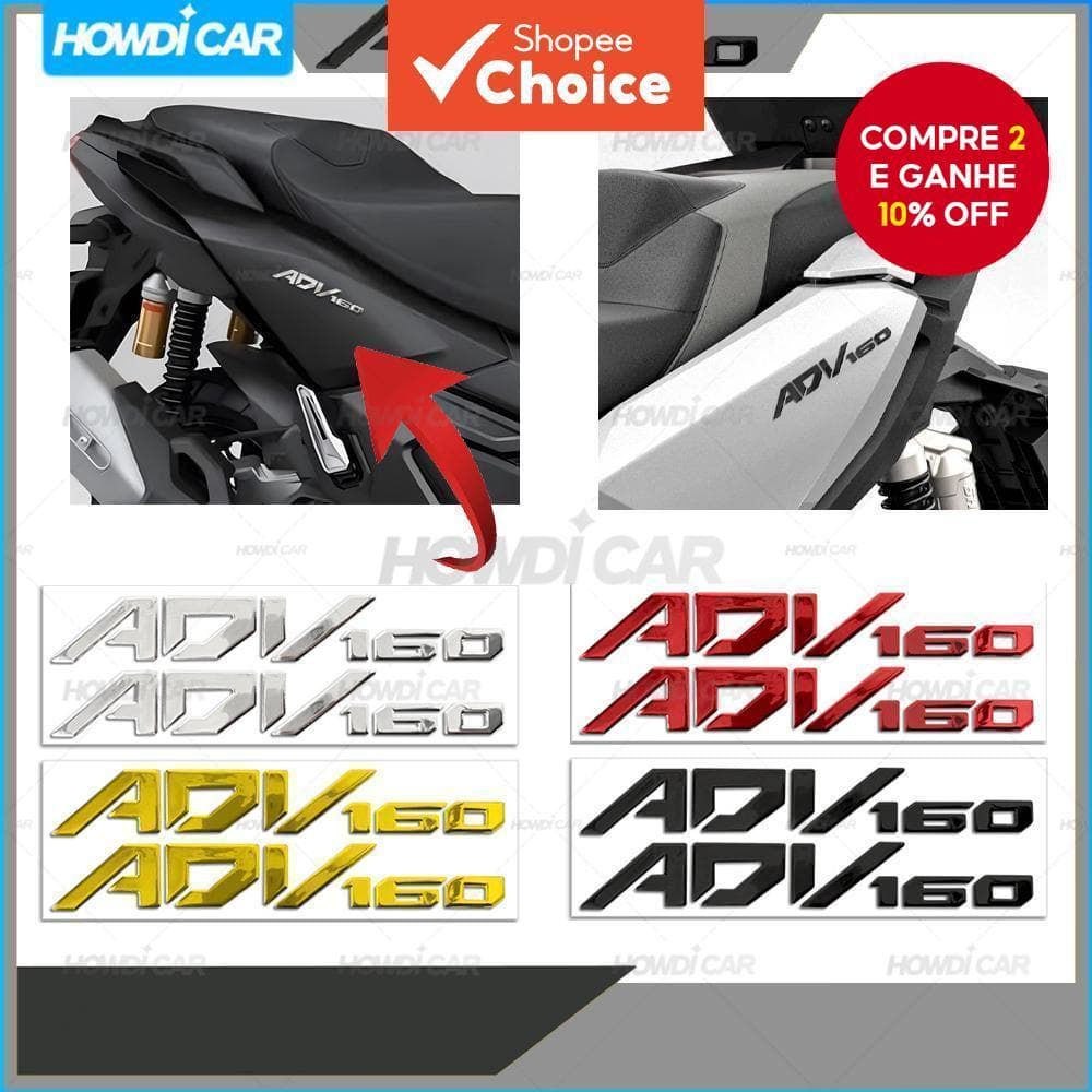  Novo adesivo macio para motocicleta com logo 1/2 peças para HONDA ADV 160
