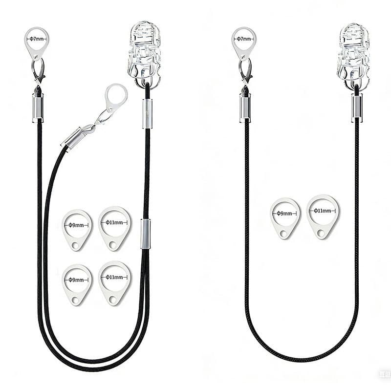 Correia anti-perda para aparelho auditivo, cordão invisível, anel protetor de silicone para orelhas simples ou duplas de