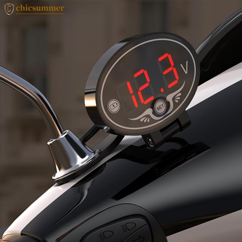 CHICSUMMER Digital LED Voltímetro Medidor De Painel De Tensão DC 9V A 24V Para Acessórios De Motocicleta A4R1
