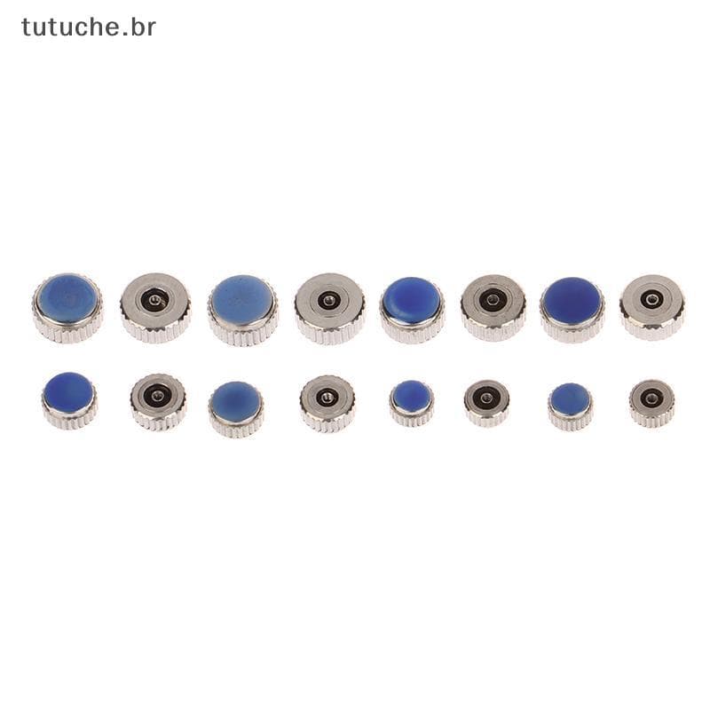TU 2 Peças Coroa De Relógio De Aço Cor Prata 4.5mm-7mm De Diâmetro Com Tubo Plano Para Reparo De Relógios L4429 BR