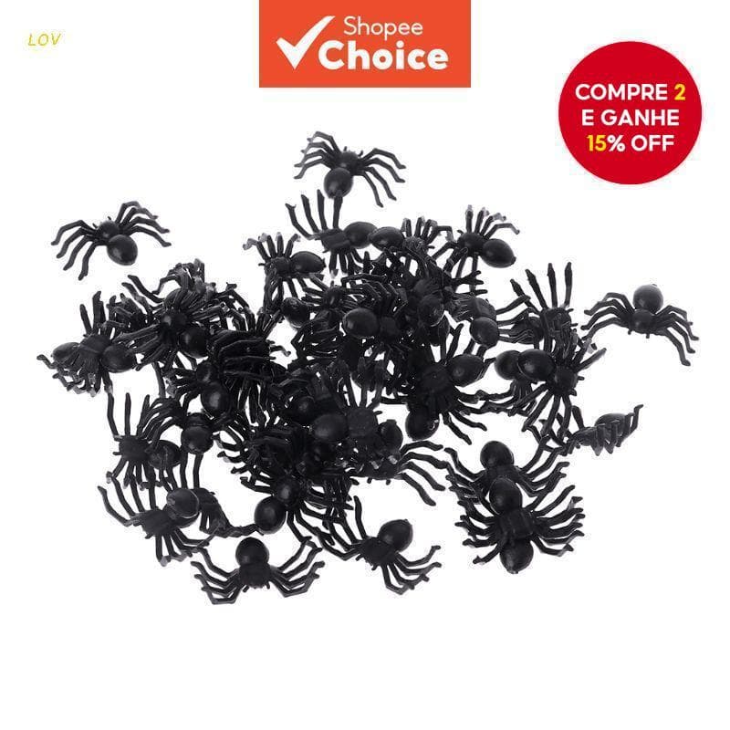 Lov 50 Pçs Brinquedos De Preto Pequeno Aranha Engraçado Joke Pegadinha Adereços De Halloween Ar Indoor
