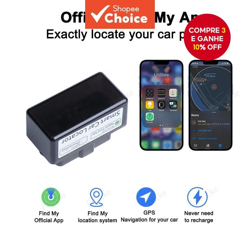 Mini Rastreador OBD2 Localizador GPS Encontrar Meu App Apple ITag Monitor Veículo Anti-Perdido Gratuito