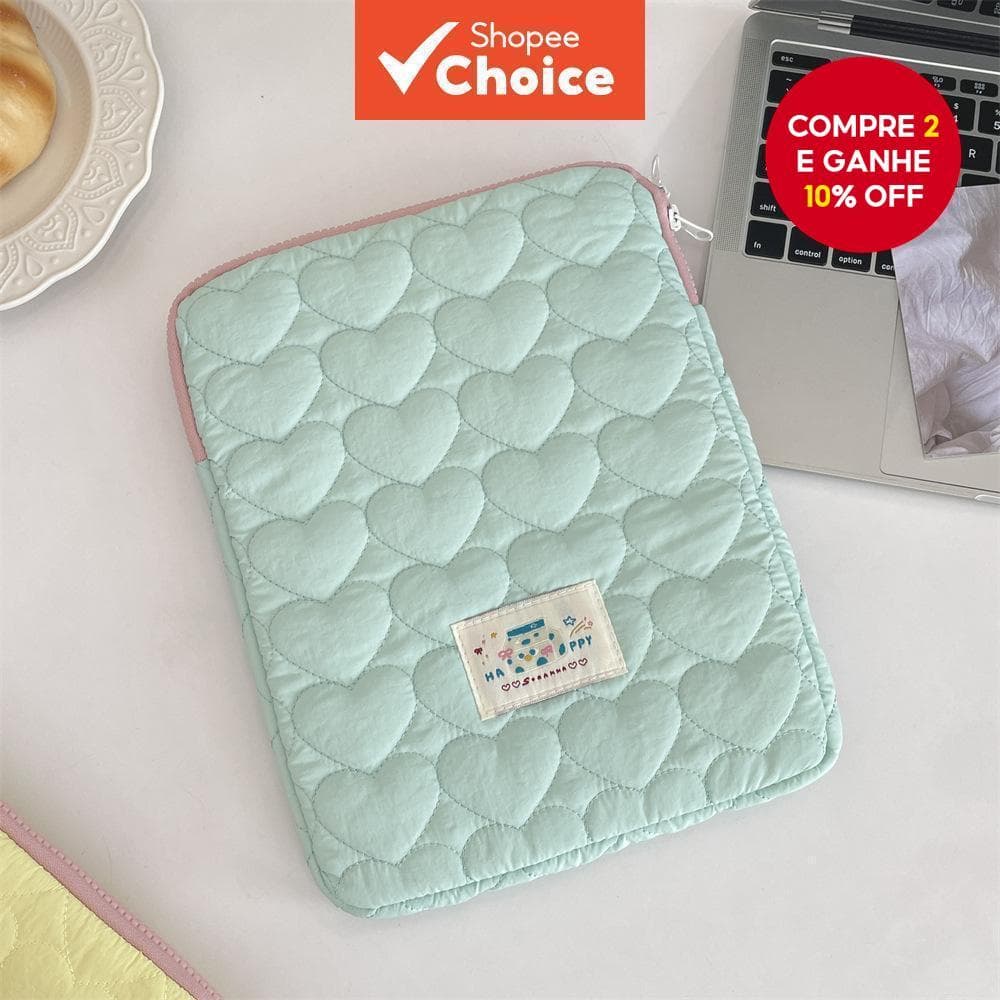 Bolsa Para Laptop À Prova De Choque Acolchoada Com Coração Pastel Fofo | Serve E Tablet iPad De 11 "/14 15.6 " , Adoráve