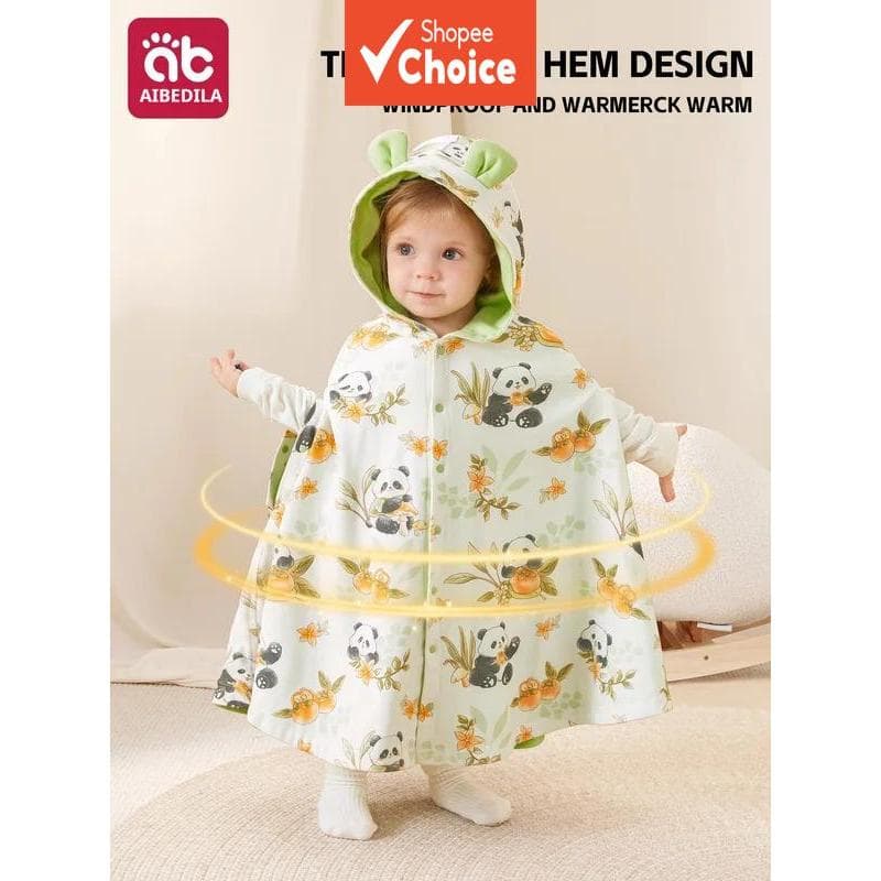  AIBEDILA Poncho Quentinho Infantil com Capuz - Manta Vestível à Prova de Vento para Bebês e Crianças, Inverno 2025