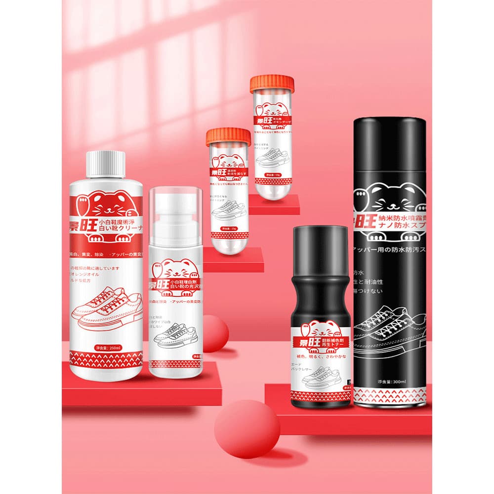 Jingwang pequeno agente de limpeza de sapatos branco magia limpo sapato-lavagem sapato-brilho ferramenta útil agente red