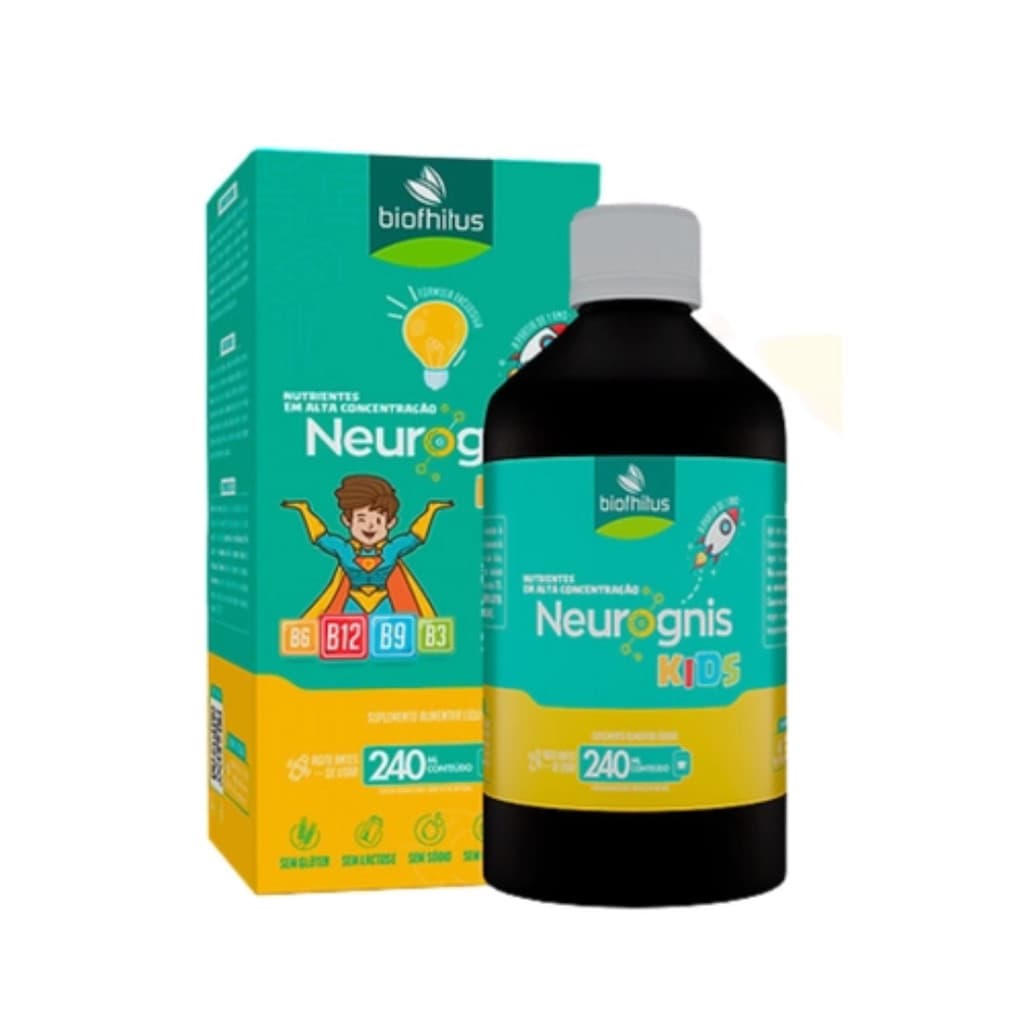 Suplemento Alimentar Biofhitus Líquido Neurognis Kids 240ml - Envio em Imediato