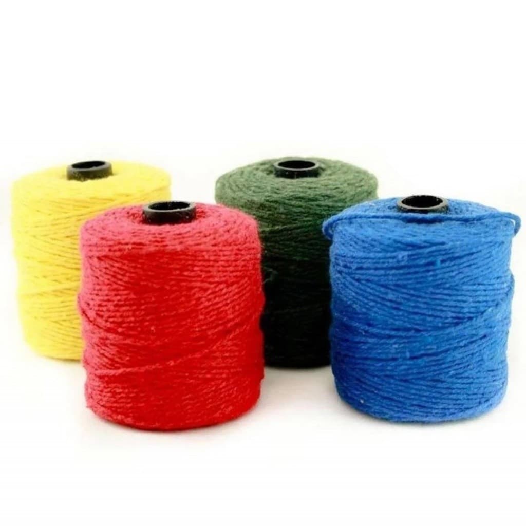 04 Rolos Barbante Algodao Colorido 82 Metros Cada