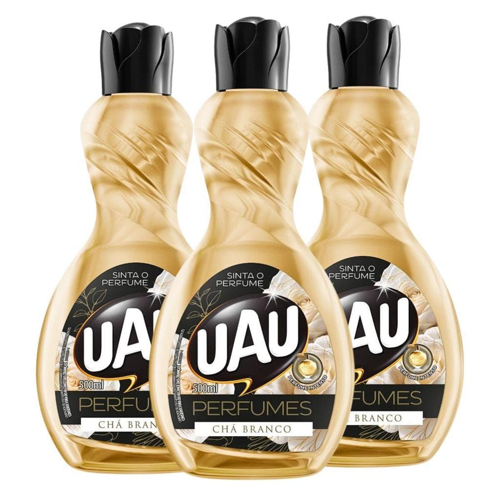 Kit 3un Limpador 500ml UAU Perfume Chá Branco