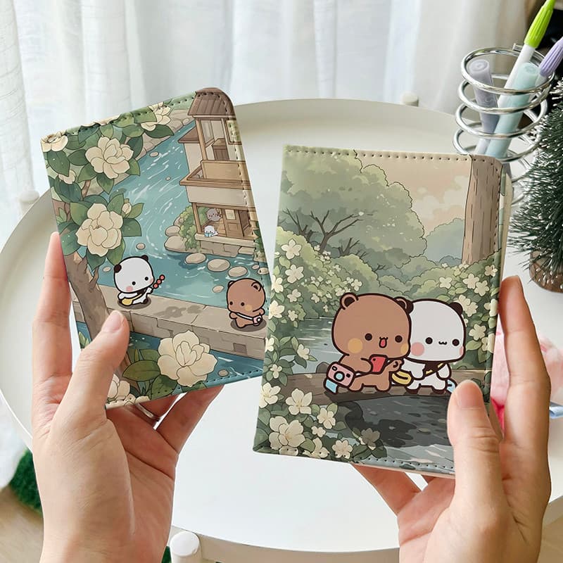 Um dois pano bonito titular do passaporte saco de documentos caso protetor Multi-função titular do cartão viajar no exte