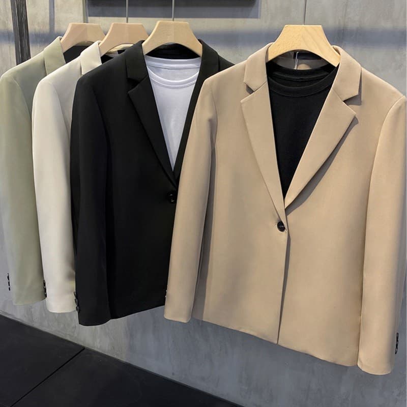 High-End versão coreana na moda masculina bonito único ocidental jaqueta britânica All-Match juventude fino-ajuste peque