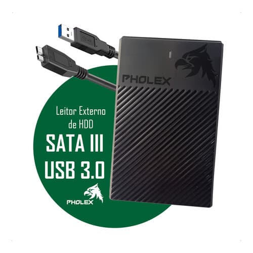 Case Para Hd Notebook Sata Ssd 2.5 Usb 3.0 Pc Tv Xbox Ps4 Cinza-escuro