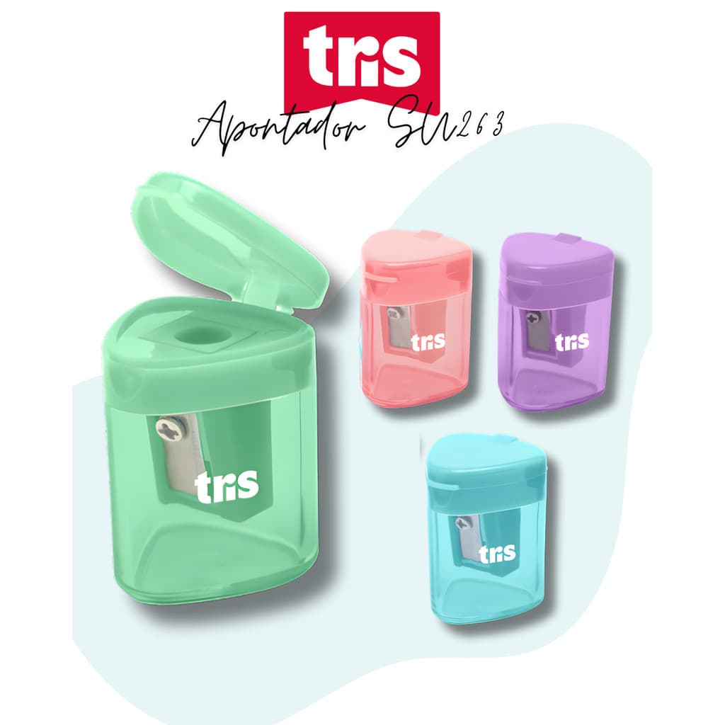 Apontador c/ Depósito Tons Pastel SU263 - Tris