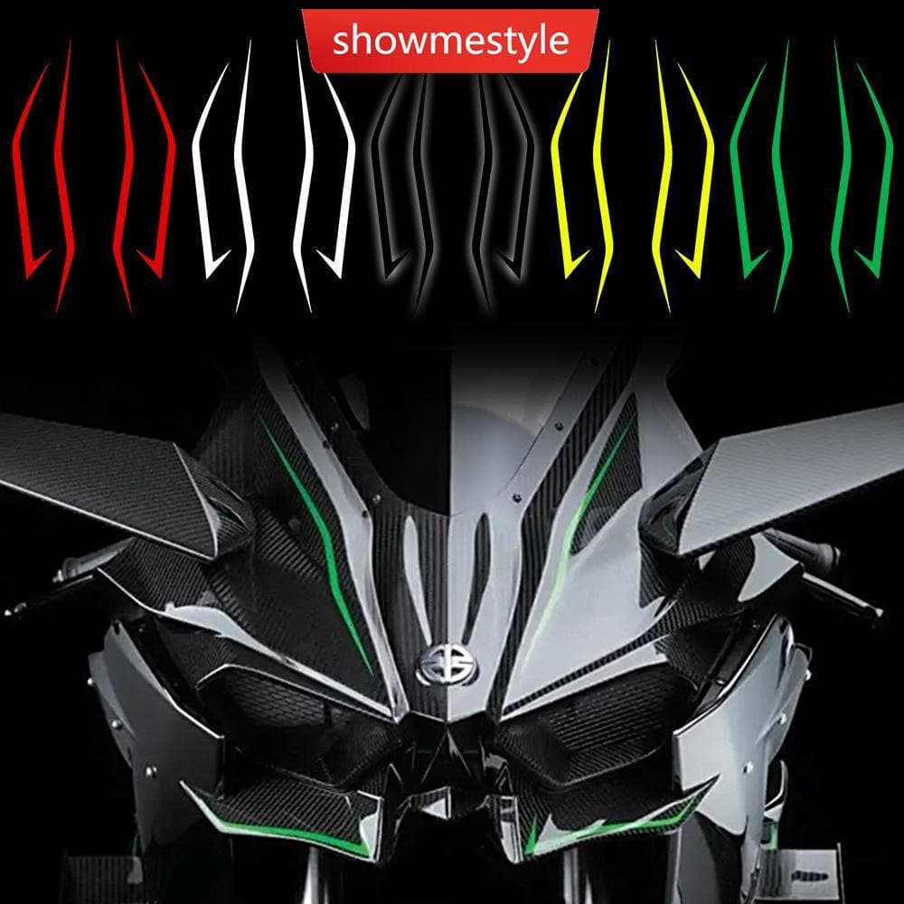 SMS 4 Pçs Motocicleta Frente Cabeça Corpo Tira Estilo Adesivos Reflexivos Puxar Flor Decalque À Prova Dwaterproof Água P