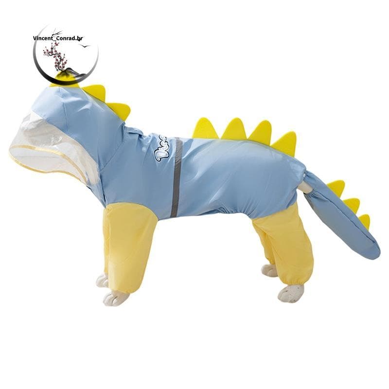 Capa De Chuva De Dinossauro Para Cães Grandes Golden Retriever Roupas Impermeáveis De Quatro Pernas Animais De Estimação