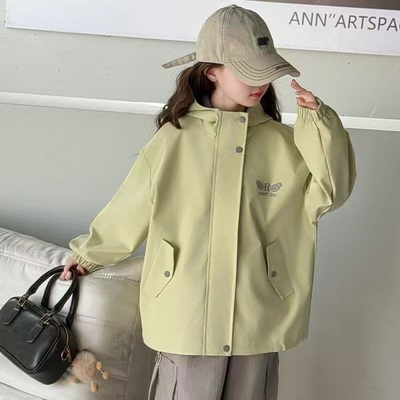 Crianças jaqueta primavera outono estilo meninas jaqueta de cor sólida moda ao ar livre crianças roupas primavera topo