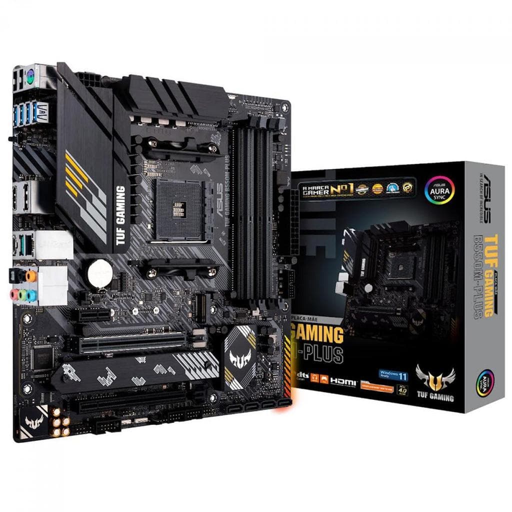 Placa Mãe Asus TUF Gaming B550M-Plus, Chipset B550, AM4, mATX, DDR4, Com Dissipador 90MB14A0-C1BAY0