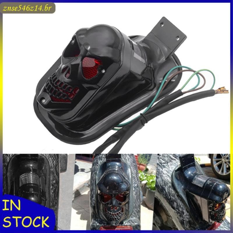 [Bjrw] Motocicleta Caveira Luz Traseira Sinal De Volta Lâmpada De Freio Placa De Licença Acessórios Para