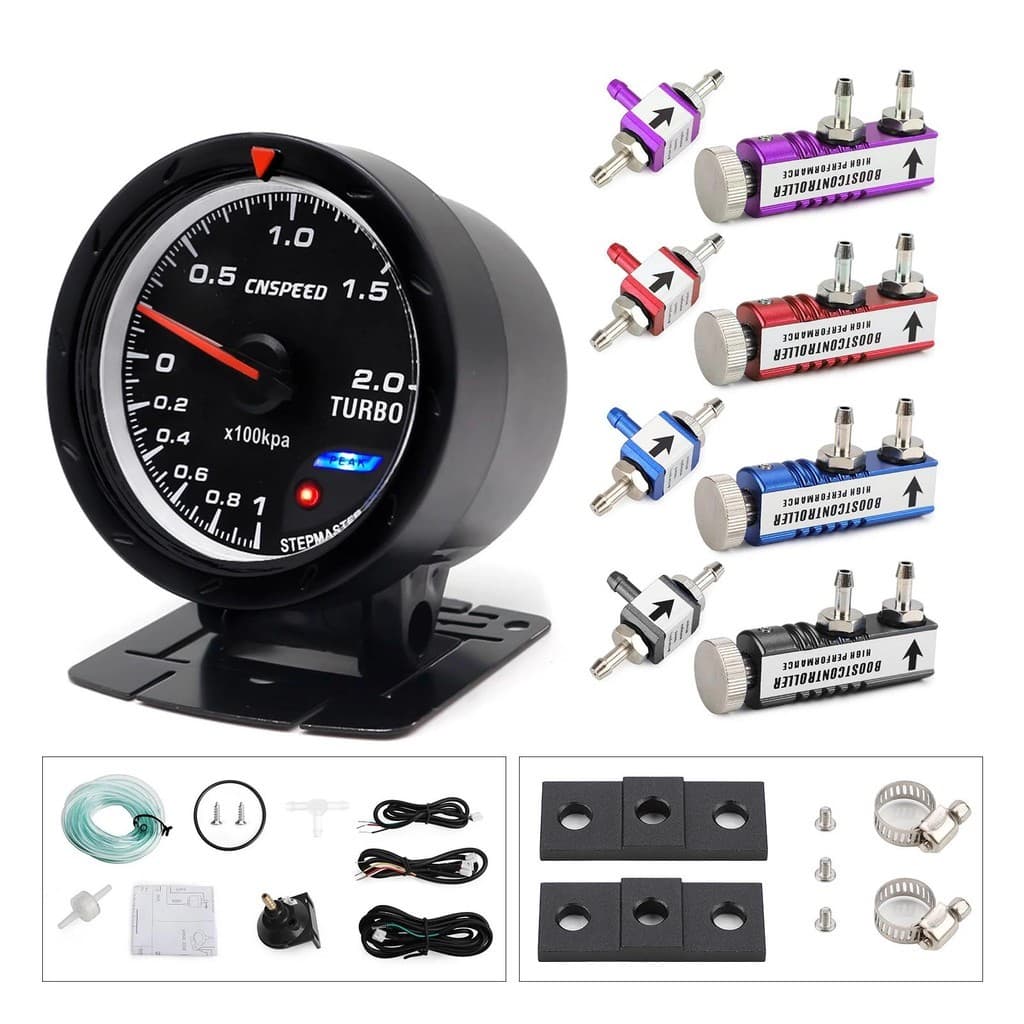 CNSPEED Novo Medidor Turbo Boost De Carro 60MM + Kit Controlador Ajustável 1-30 PSI Na Cabine