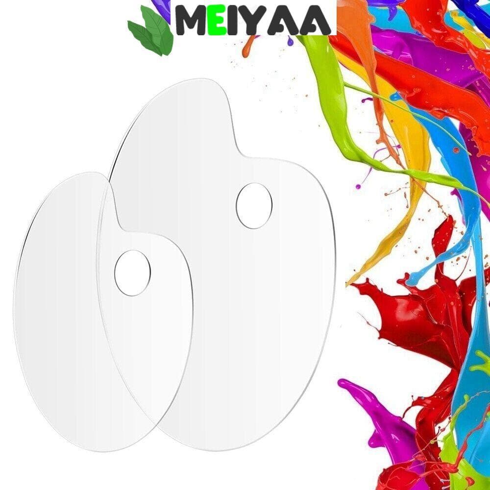Bandeja De Pintura MEIYAA , Paletas De Suprimentos De Desenho Acrílico , Palete De Pigmento Transparente De Guache Oval