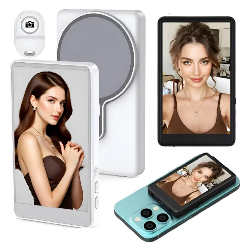 Tela Monitor Magnético De Selfie Vlog Para Celular Câmera Traseira Sem Fio