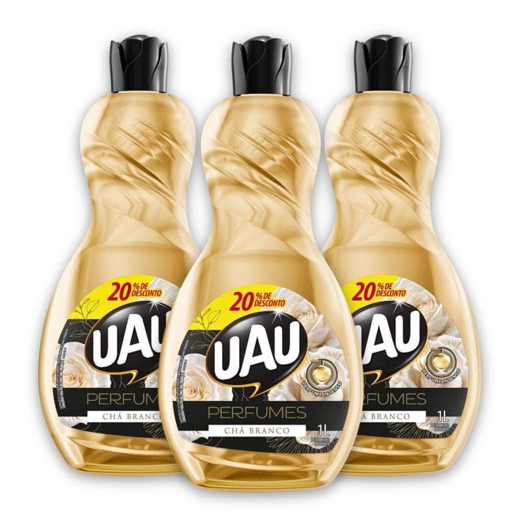 Kit 3un Limpador 1L UAU Perfume Chá Branco Promo