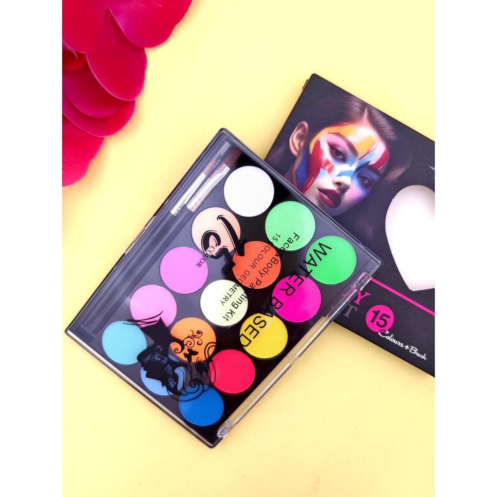 Pintura Facial E Corporal À Base De Água De 15 Cores Paleta para Canaval T-722-15