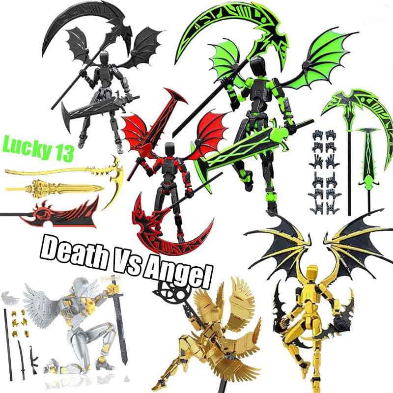 Lucky 13 Modelo De Impressão 3D Figura Móvel Armadura Real Guerreiros Manequim 13 Ação Robô 13 Brinquedos Montagem
