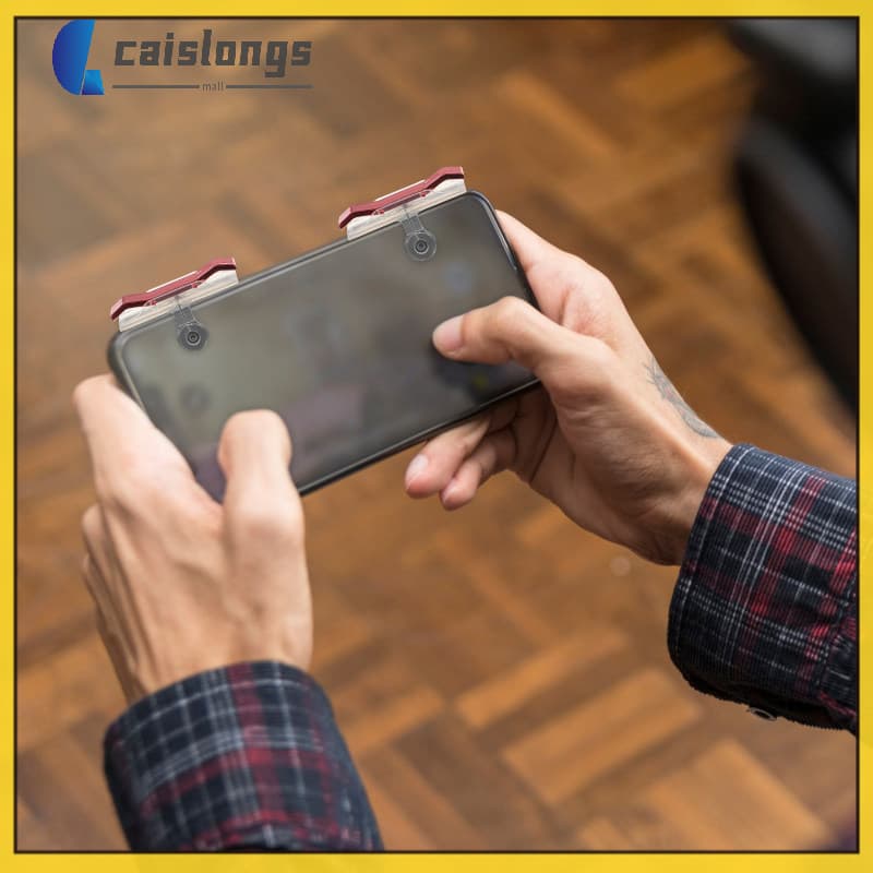 📱 2Pares Botões De Atalho Para Jogos Móveis Vermelhos Em Design Transparente Para Celular