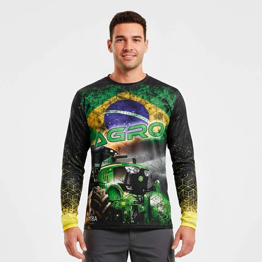 Camiseta Agro de Manga Longa e Proteção UV - Fera Print