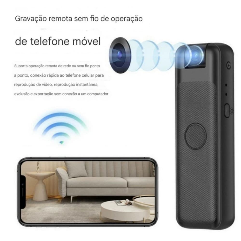 Mini câmera Portátil HD 1080P Do Projeto Grampo Traseiro WiFi visualização Remota Gravadores de vídeo
