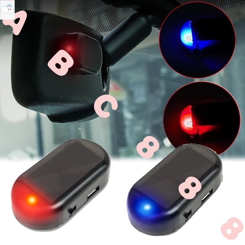 Solar alimentado por LED USB pisca falsa segurança do carro falsificado Lihgt analógico Dummy alarme sem fio luz anti-ro