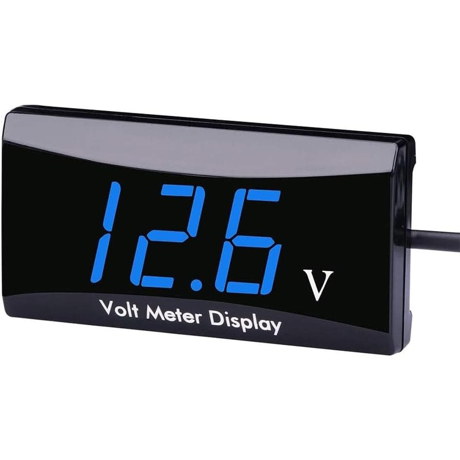 Medidor de Voltagem Digital para Carro 12V DC - Medidor de Voltagem com Display LED AIMILAR para Carro e Motocicleta (Az