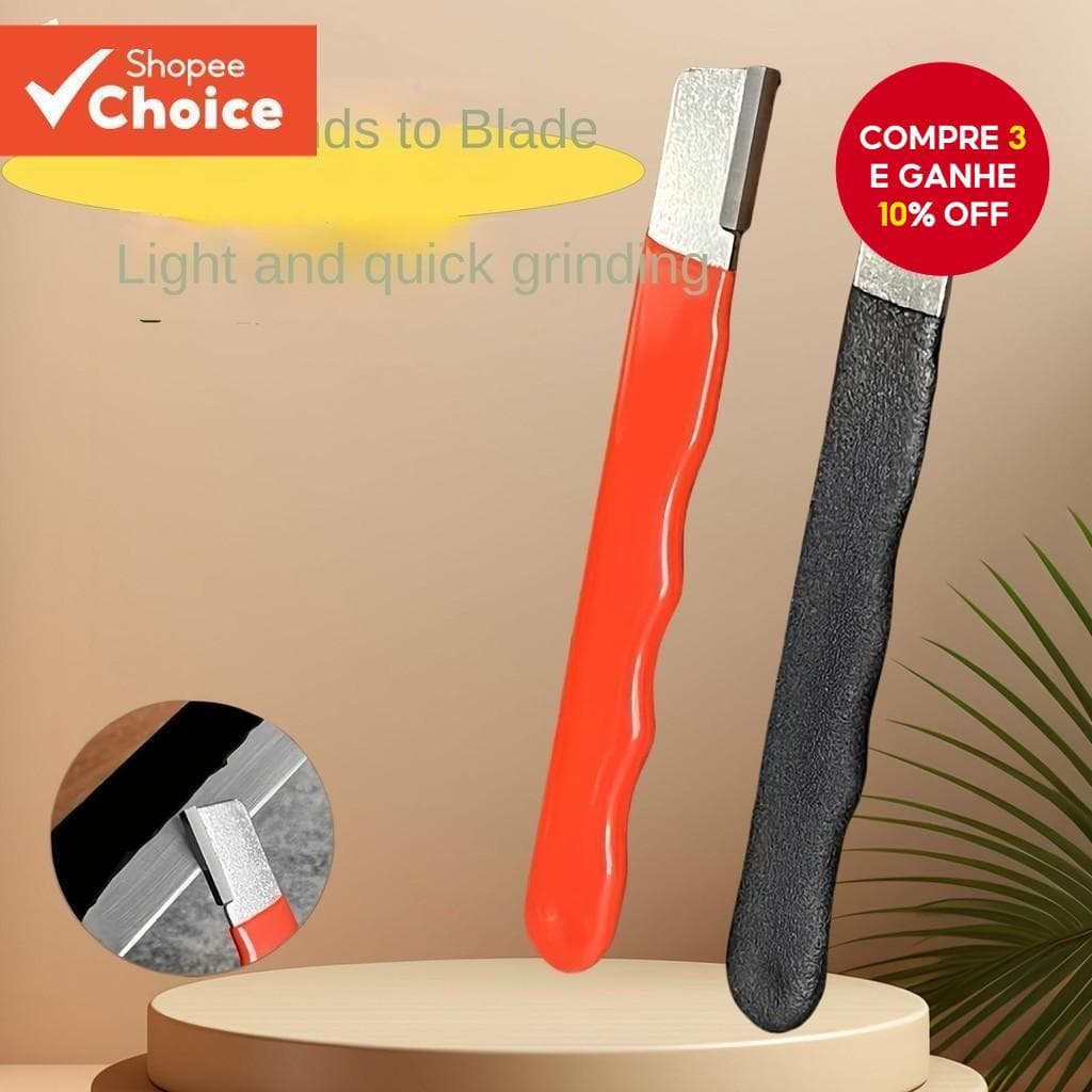 Afiador Profissional de Facas Aço Tungstênio Pedra Diamantada Cabo Antiderrapante Eficiência Afiação Rápida