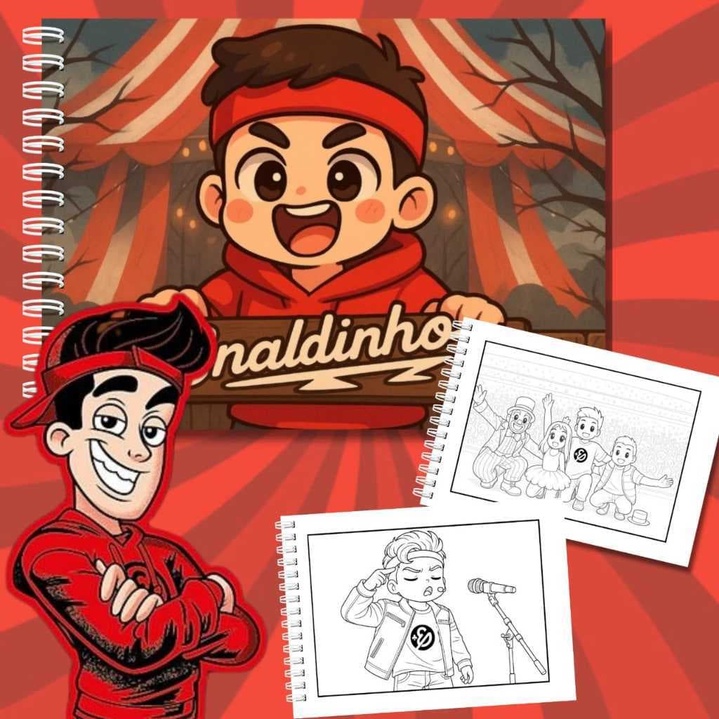 LIVRO DE COLORIR ENALDINHO | CAPA DURA| FOLHA 180G| 50 PÁGINAS| ACOMPANHA ACETATO
