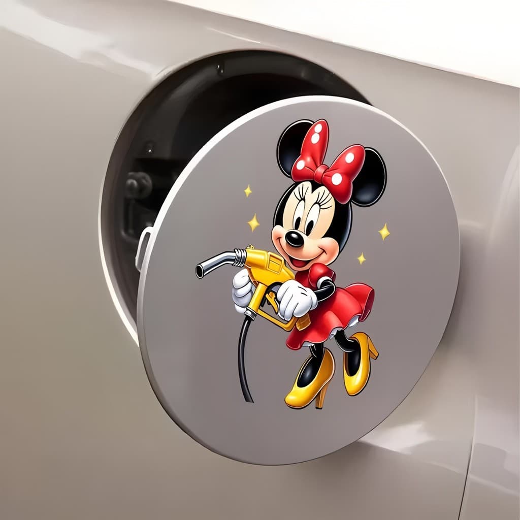 Bonito Mickey Minnie carro caminhão tampa de óleo tanque adesivo decorativo carro adesivo criativo