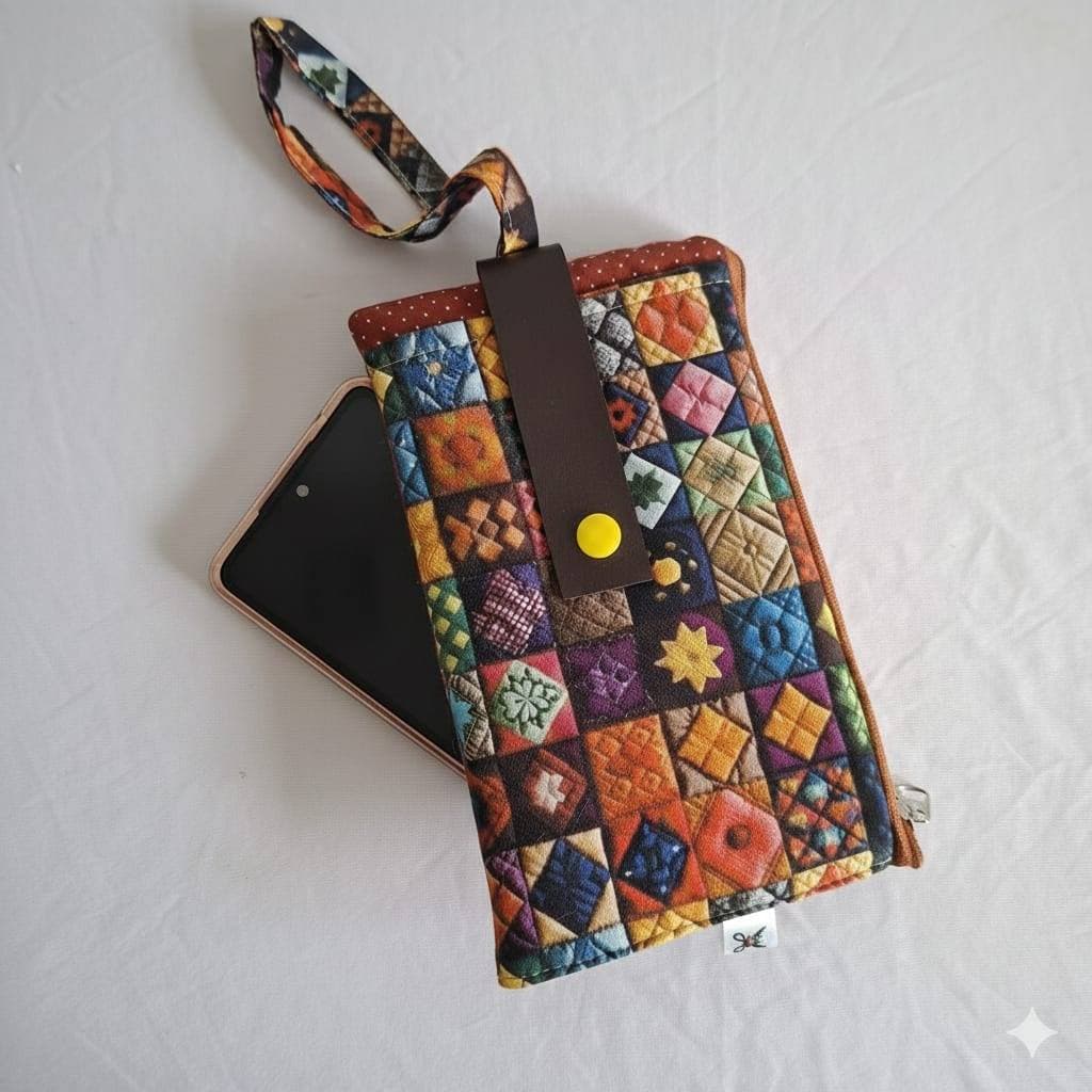 Carteira feminina de tecido para celular, dinheiro e documentos produto artesanal